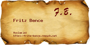 Fritz Bence névjegykártya