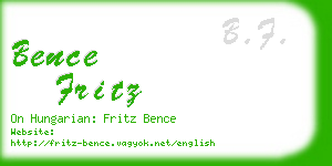 bence fritz business card